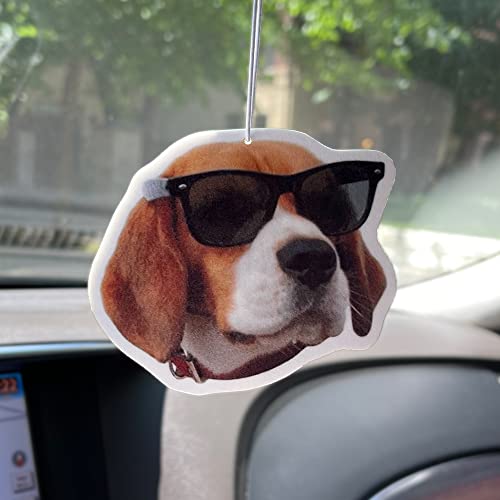 Custom Car Air Freshener - Your Photo On Personalized Air Freshener Both Sides (Custom Birthday Photo Image/Anniversary/Wedding/Valentine’s Day/Fun Xmas Christmas/Secret Santa/Unique Novelty Scented Gift) #TOP5