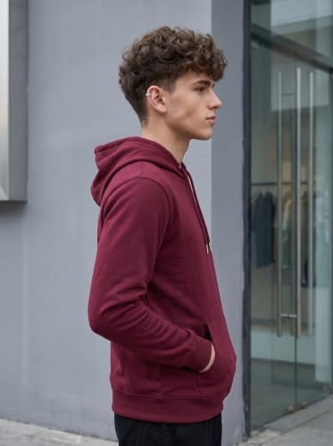 Image of HOODMASTER Unisex Fleece Hoodie Sweatshirt with Pockets Full Sleeves Regular Fit Solid Pattern Hooded Neck and Standard Length | Hoodies for Men & Women
