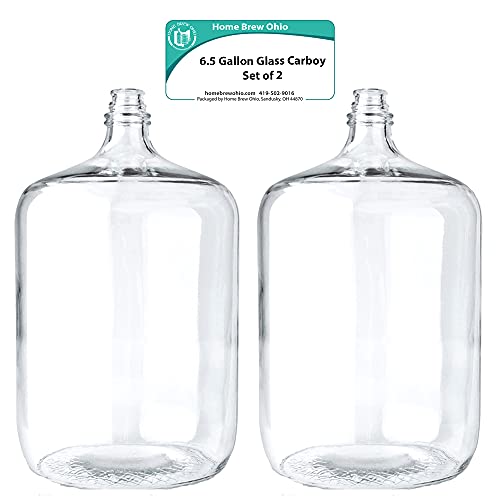 Home Brew Ohio 6.5 Gallon Glass Carboy Set of 2