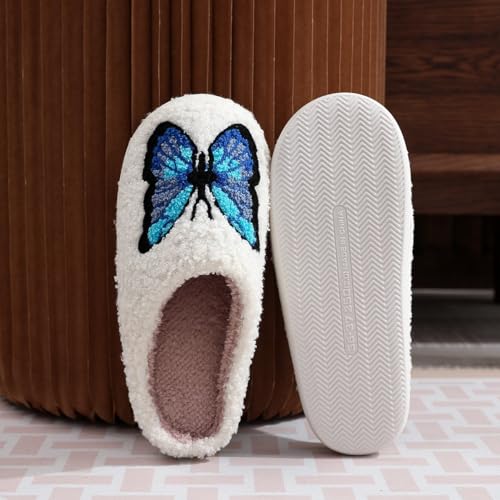 Image of LNERIP Slippers Winter Womens Mens Fluffy Plush Slippers Animals Cute Cartoon House Slippers Cuddly Warm Shoes Indoor Outdoor Girls Women