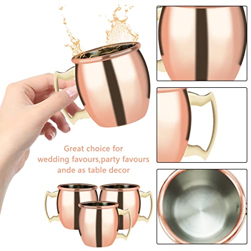 Chris.w 4Pack Mini Moscow Mule Mugs, 2 Oz Copper Shot Glasses Authentic Mule Shot Cups Stainless Steel Lining Copper Plating Drinking Cup Home Kitchen Bar Drinkware(Rose Gold) #TOP3