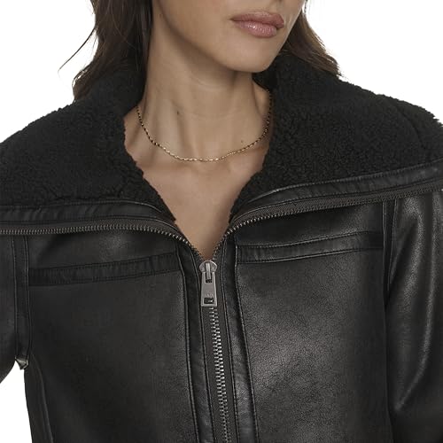 Levi's Women's Long Faux Shearling Coat, Black, Large by Levi's - Image 2