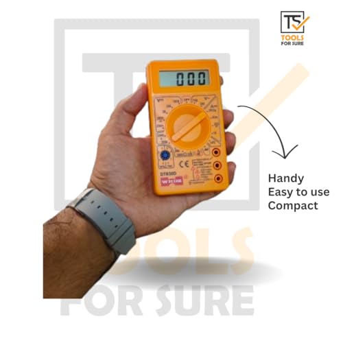Image of DT-9205A Digital Multimeter with LCD Display - Voltage, Current, Resistance & Continuity Tester - Portable & Accurate Measuring Tool for Electrical & DIY Use (Yellow)