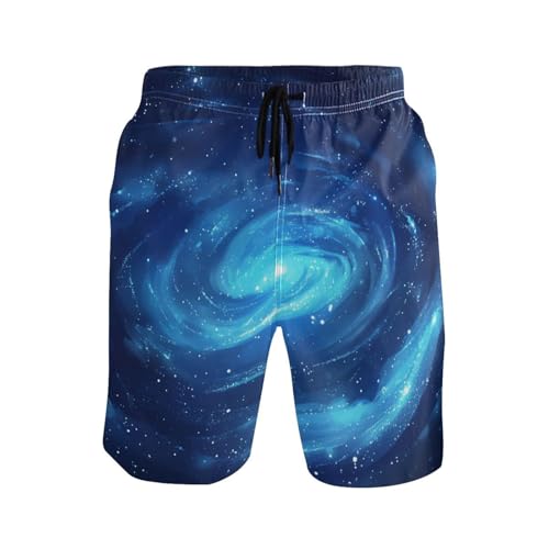Short bleu spirale galaxie pour homme avec short de compression intégré