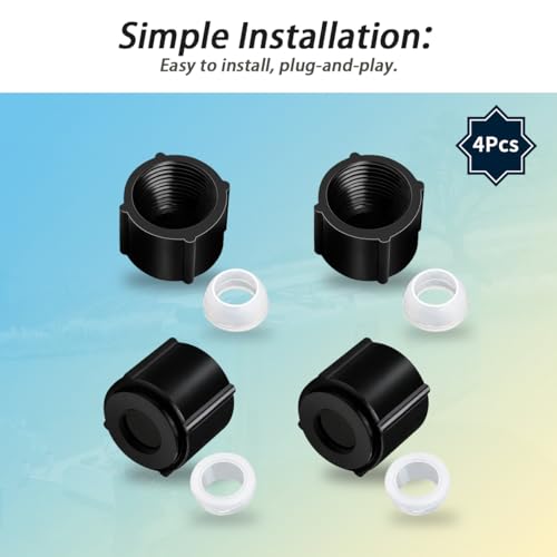 Image of 4Pcs Low Point Drain Seals and Caps Compatible with RV /Camper /Travel Trailer- 1 /2 Inch Hot & Cold Water Lines (4)