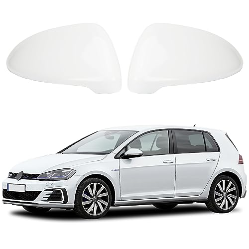 White Rearview Mirror Cover Side Mirror Caps Replacement for VW Golf MK7 7.5 GTI 7 Golf 7 R 2013-2020