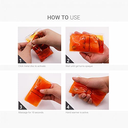Reusable Snap Heat Pack, Hand Warmers Click, Boil Click Heat Pocket Hand Warmer, Pouch Gel Hand Warmers Long Lasting Warmth (4 Pack