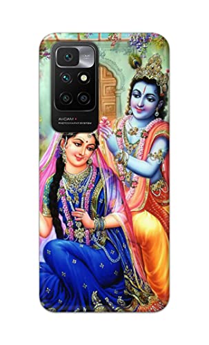 Image of Printed Hard Back Cover Case for Mi Redmi 10 Prime Back Cover (Radha Krishna) -1803