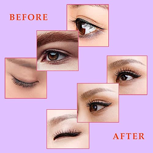 Stainless Steel Eyelash Curler With Built-In Comb Pinch Pain-Free Lash Curler With Brush Suitable For Any Eye Shapes And Sizes And With 5 Silicone Refill Pads (Black) #TOP3