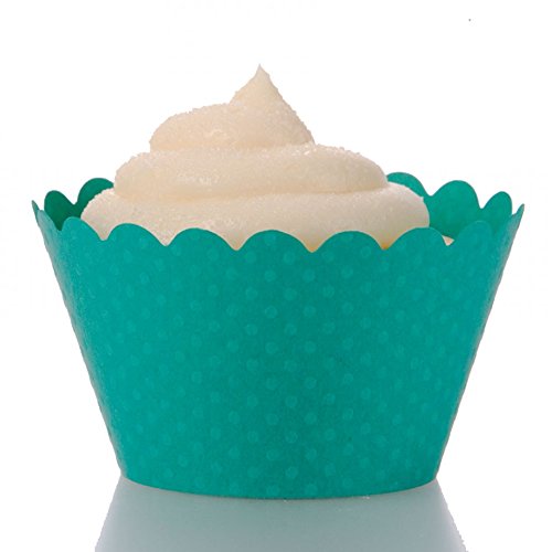 Dress My Cupcake Standard Aqua Cupcake Wrappers, Set of 12
