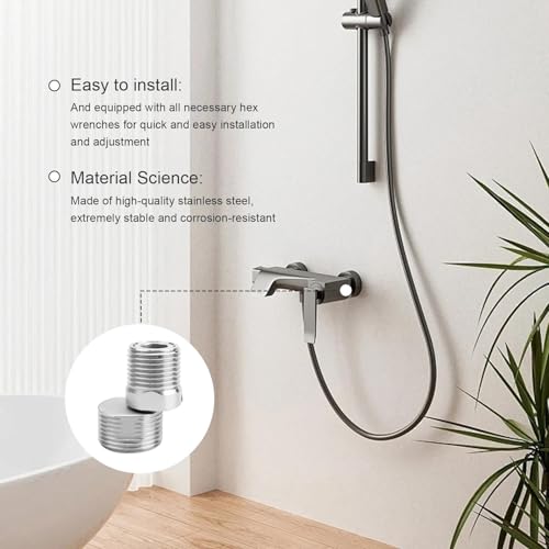 0XBIT 360 Degree Adjustable Angled Curved Foot, 2 Pieces Stainless Steel Faucet Angled Curved Foot, Shower Faucet Adapter - Image 4