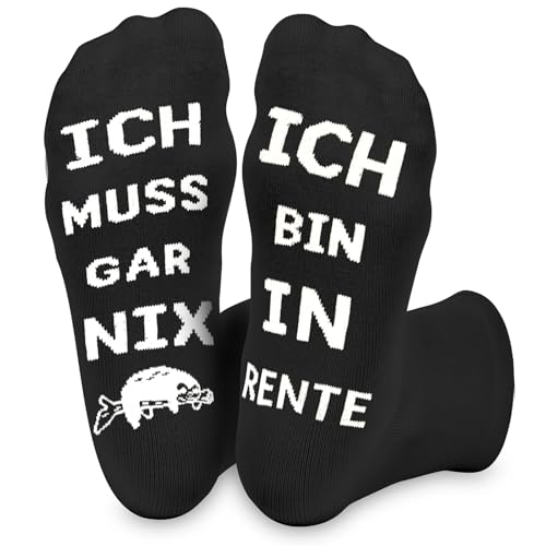 Trustnice Rentner Geschenk Socken Renteneintritt Geschenk Frau Männer Damen, Lustige Socken Ruhestand Geschenk Abschiedsgeschenk Kollegen, Geschenke für Opa, Oma, Weihnachtstag Geburtstagsgeschenk