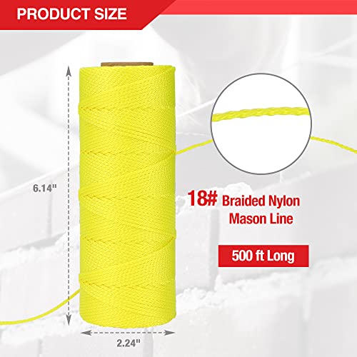 Goldblatt Mason Line, 500 Feet #18 Braided Nylon String Line, Nylon Twine For Gardening Or Masonry Tools, Perfect Construction String For A String Level, Twine String For Gardening #TOP3