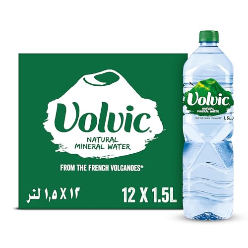 Volvic Still Mineral Water 12 x 1.5L | Natural Spring Water from France | Refreshing Pure Hydration for Home Office & Events