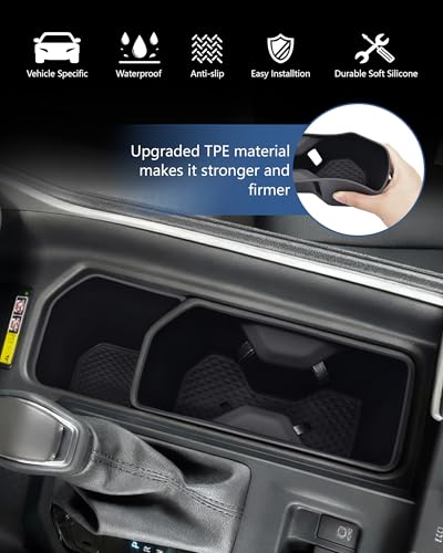 Image of Cup Holder Inserts for Toyota Grand Highlander Accessories 2026 2025 2024, Non-Slip TPE Center Console Protector Organizer to Prevent Spills & Scratches for 2025 2026 Grand Highlander Hybrid