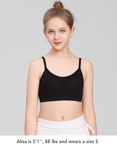 SALIA GIRL Sport Crop Cami Bras for Teens & Training Girls Bras with Adjustable Straps2