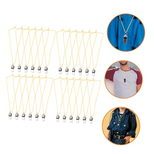 24 silbatos deportivos con cordón para árbitros y emergencia miniatura 3