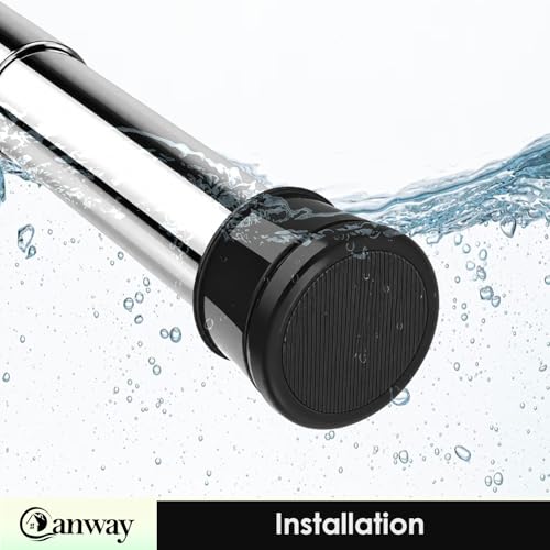 Image of Canway (80-140 CM) Adjustable Curtain Rod Without Drilling Black-Silver | Bathroom & Shower Curtain Rod | Heavy Duty Tension Curtain Rod for Bathroom, Window & Kitchen