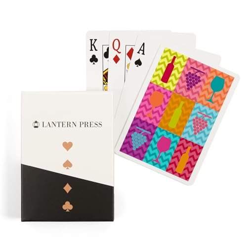 Lantern Press Wine Icons Pop Art 52 Cartas Poker