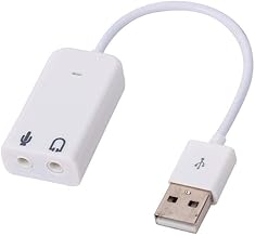 USB External Sound Card Adapter with 3.5mm Audio and Microphone Ports, Compatible with Headsets, Speakers, and PC