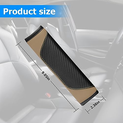 AUCELI 2PCS Car Seat Belt Cover, Carbon Fiber Seatbelt Shoulder Strap Covers, Breathable Leather Soft Harness Pad Protect Your Neck and Shoulder Compatible with Cars - Image 3