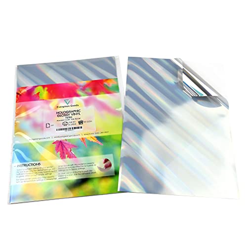 Autocollants vinyle argenté holographique A4 motif incliné jet d'encre et laser Lot de 50