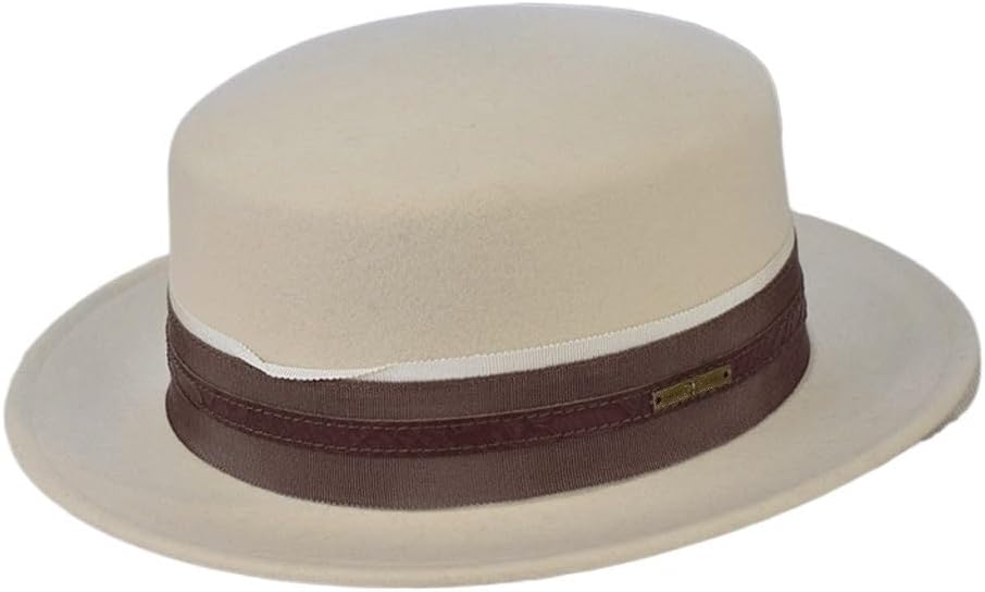 Autumn and Winter Hats, Women's Flat Top Brim Hat, Casual Felt, Fashion