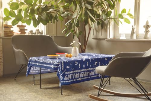Nappe alphabet géorgien bleu 55x55 cm en polyester infroissable - 3