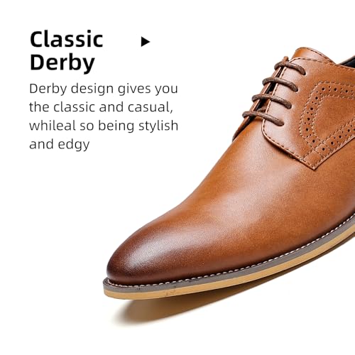 Men's Oxford Formal Dress Shoes Comfortable Classic Business Lace Up Derby Plain Toe2