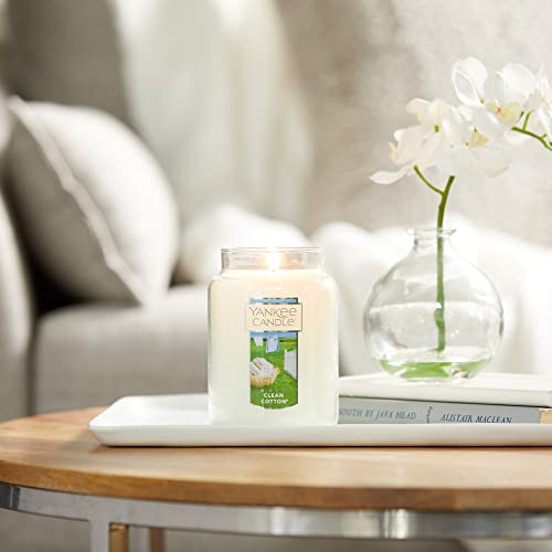 image for Yankee Candle Clean Cotton Scented, Large 22oz Jar Candle with Premium