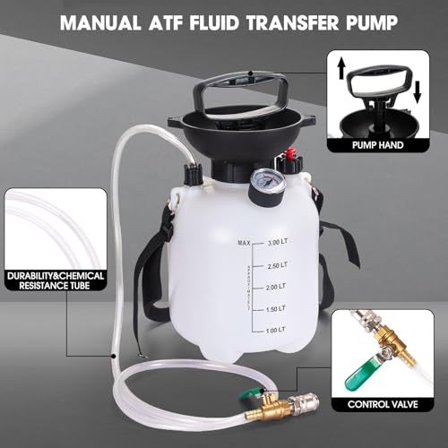 LEMOTO 3L Getriebeölpumpe, Ölfüller, Schaltgetriebeflüssigkeitspumpe, Ölfüllfüller, Transfer-Handpumpe mit Adaptern