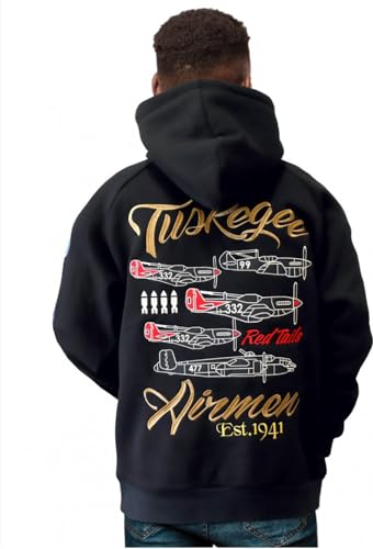 Big Boy Tuskegee Airmen S4 Pullover Mens Hoodie [Black] - ID#39380-15-225-0-04