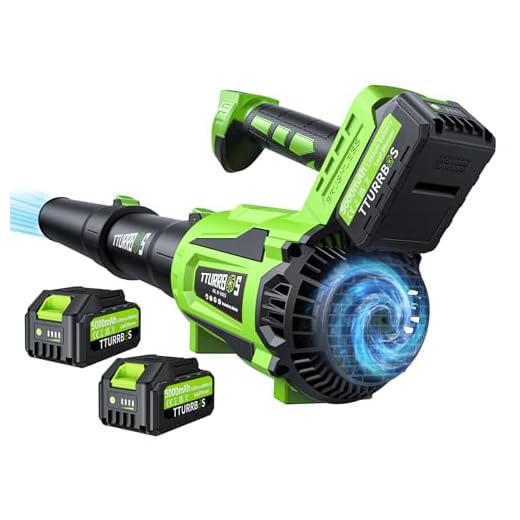 Leaf Blower Cordless - 650CFM Brushless Motor Leaf Blower with 6-Speed Control & Ergonomic Handle - Includes 2 x 5.0Ah Batteries & Fast Charger - Blowers for Lawn Care, Yard, Patio, Leaves, Snow, Dust