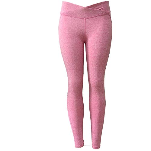 ZHJA European and American Women's New Ladies Yoga Pants Hip Breathable Yoga Leggings Women Pink