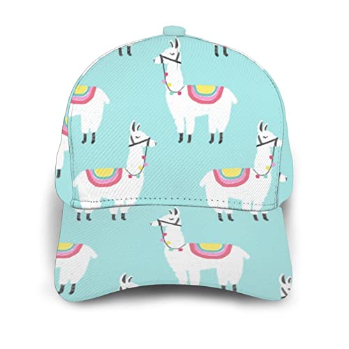 Classic Polo Style Baseball Cap Cute Funny Animal Llama Adjustable Fits Men Women Low Profile Hat Unconstructed Dad Hat, One Size #TOP2