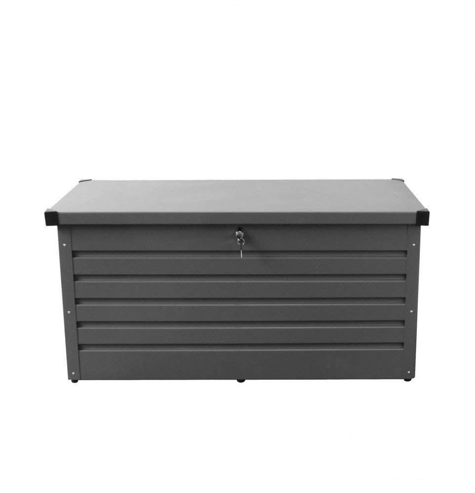 Baule Moderno da Esterno in Alluminio 130x60 cm con Serratura Steel Magic - Nero