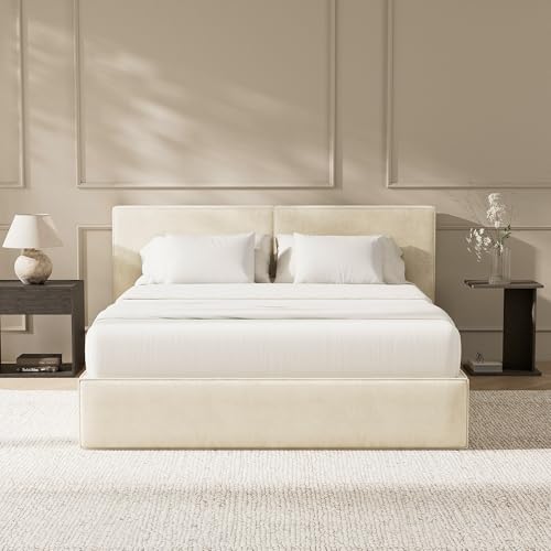 RECCI Upholstered Platform Bed Frame with Headboard