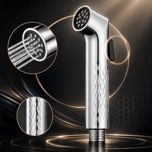 Image of Flux Self-Cleaning Health Faucet for Toilet | Anti-Clog Jet Spray with Red Cleaning Pins | ABS Chrome Finish Bidet Sprayer | Extra Long Body, Anti-Clog nozzles | Gun Only