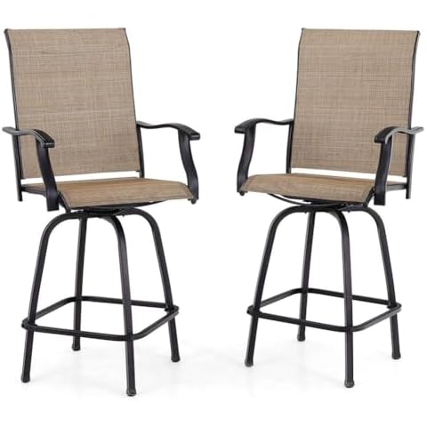 PHI VILLA Patio Swivel Bar Stools Cover