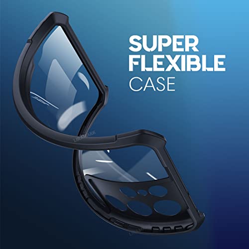 Image of LIRAMARK Transparent Clear Shock Proof Back Cover Case Designed for Samsung Galaxy S22 Ultra (Black)