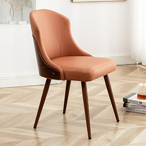 Allfonis Dining Chairs Modern Style Indoor Kitchen Chair, Comfortable Living Room Chairs With Metal Legs, Upholstered Chairs 1 Pcs, Orange… #TOP6