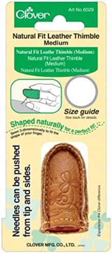 Clover Natural Fit Leather Thimble-Medium -6029