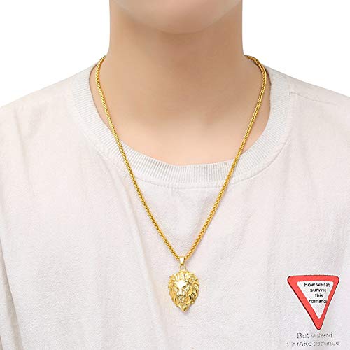 Pingente de Hip Hop fashion da DSstyles, pingente masculino em forma de leão diamante, banhado a our