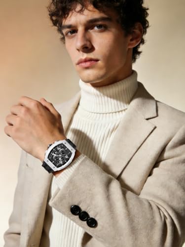 Image of Tsar Bomba Mens Watches Quartz Wristwatch for Men Waterproof 50M Analog Luxury Tonneau Chronograph Calendar Date Men's Dress Business Work Watch Gift for Men