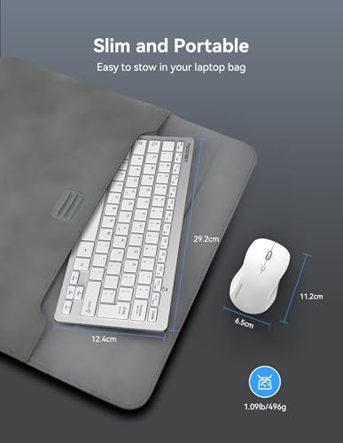 Image of TECKNET Wireless Keyboard and Mouse Combo, Mini Cordless Computer Keyboard and Mouse Set 2.4GHz, Silent Adjustable 1600 DPI, Quiet Click, Lag-Free for Computer, Laptop, PC, Windows, Mac, Chrome OS(SS)