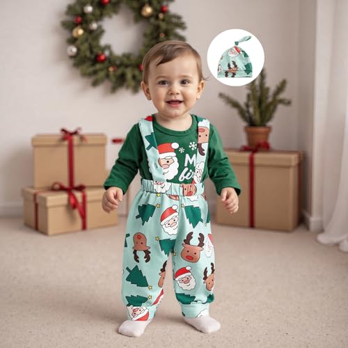 Newborn Baby Boy Halloween Outfit Long Sleeve Pumpkin Romper Ghost Suspender Pants Hat Cute Fall Clothes 3Pcs3