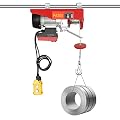 660LBS Electric Hoist, Steel Electric Lift with Wireless Remote Control & Single/Double Slings Electric Winch Site 2 in 1, for Lifting in Factories Warehouses, 39.37 feet Lifting Height 110V