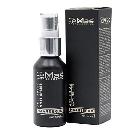 FemMas Sérum para el cabello con queratina tratamiento antiencrespamiento de seco, quebradizo y dañado, contra puntas abiertas rotura del brillo, suavidad volumen, 50 ml