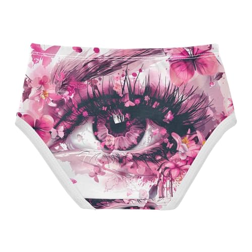 Butterflies Eye Pink Flowers Girl Panties Cute Toddler Underwear Floral Cotton Bright Briefs Girls Undies 2t2