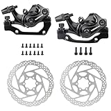 WEEROCK Fahrrad-Scheibenbremssatz, mechanischer Scheibenbremssattel, Scheibenbremse vorne und hinten,160mm Rotor Aluminium-Scheibenbremsen-Set für Mountainbike und Rennrad(vorne & hinten(160mm))
